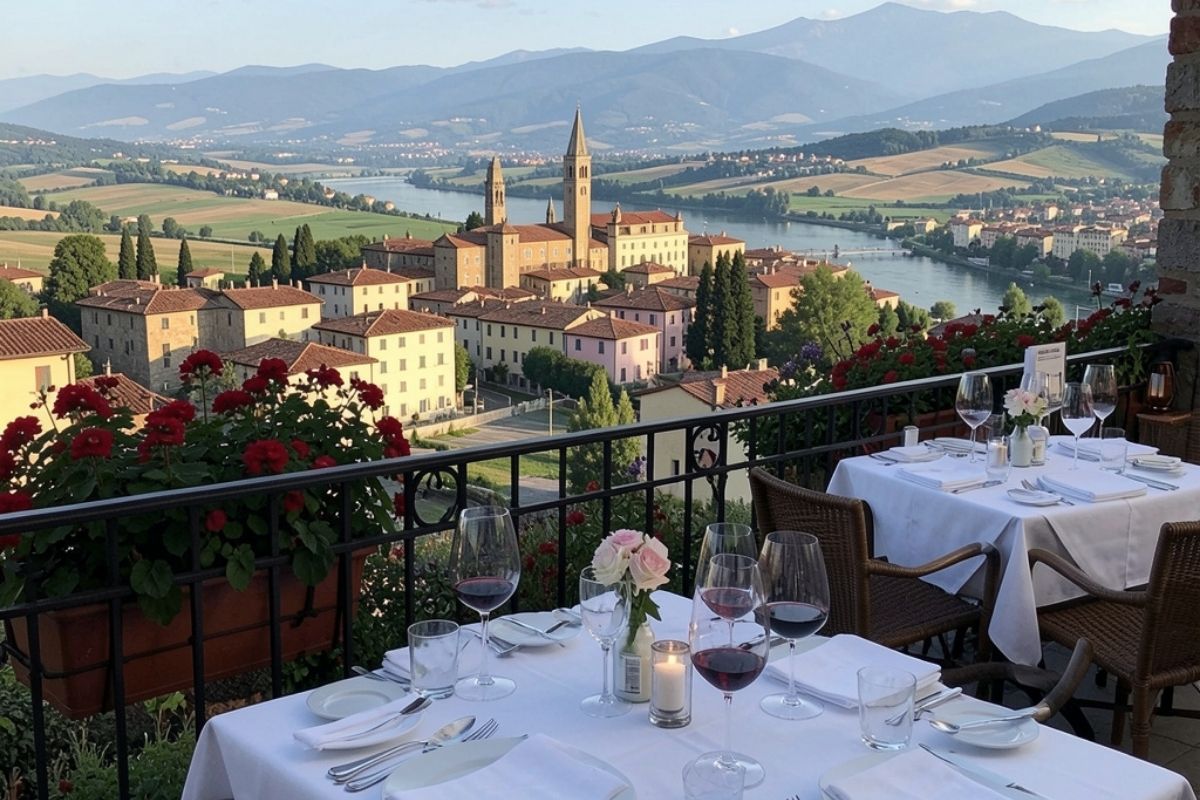 Vista panoramica da un ristorante a Cividale del Friuli