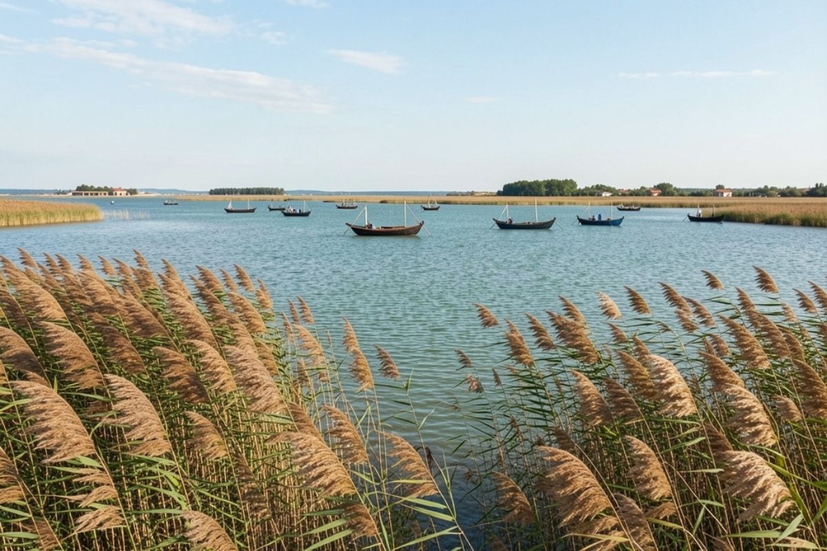 Panorama della laguna di Grado durante un'escursione
